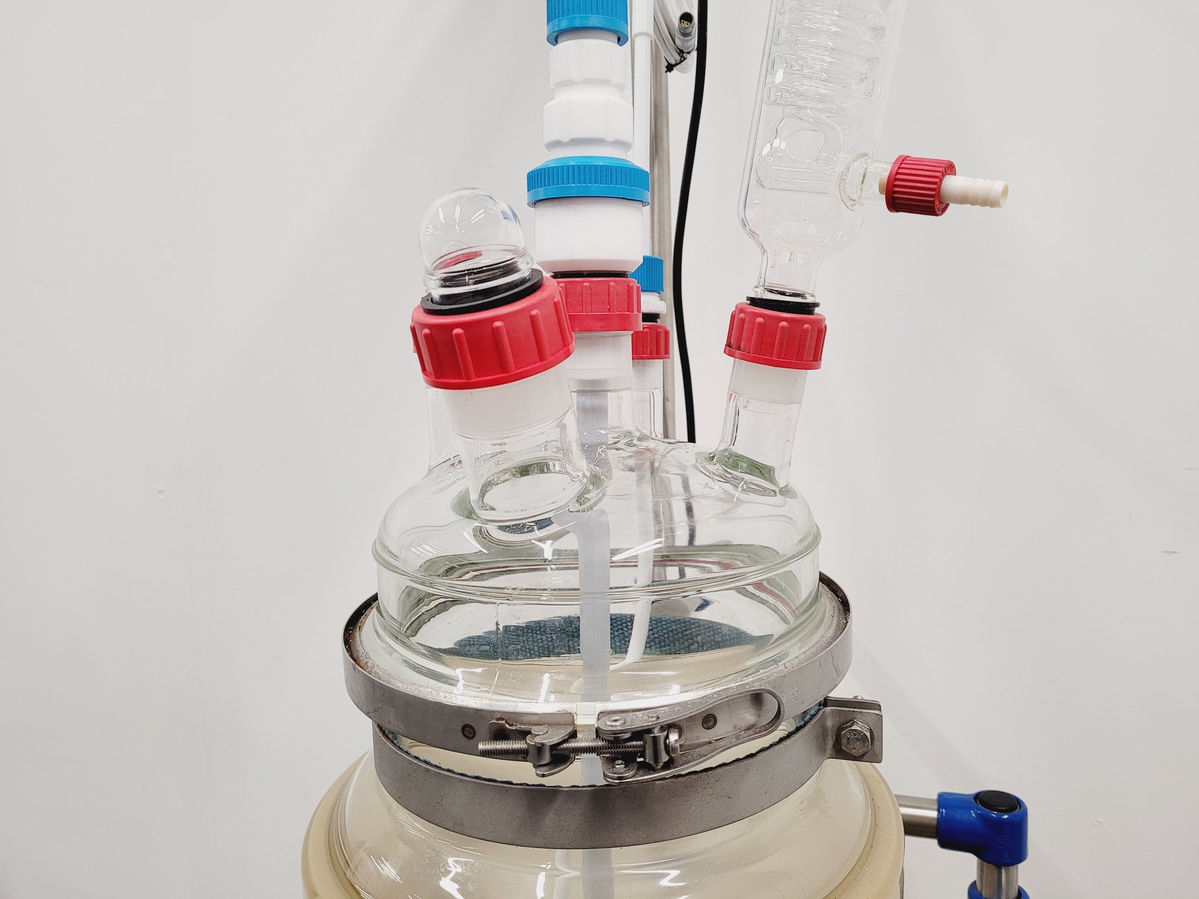 Image of Radleys 20 Litre Jacketed Reactor Vessel with IKA Stirrer, Accessories on Stand