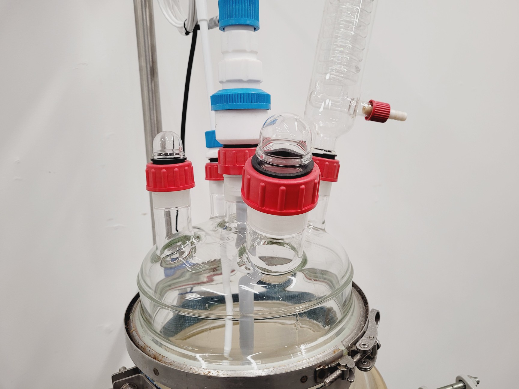 Image of Radleys 20 Litre Jacketed Reactor Vessel with IKA Stirrer, Accessories on Stand