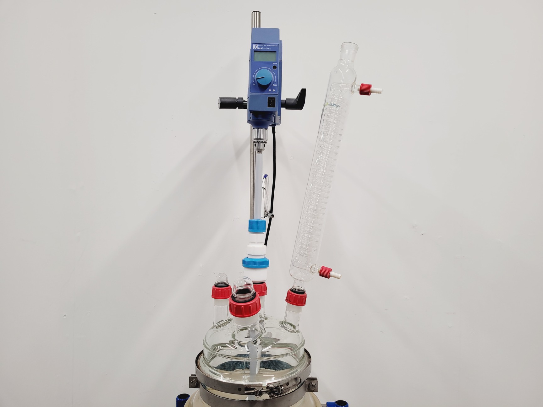 Image of Radleys 20 Litre Jacketed Reactor Vessel with IKA Stirrer, Accessories on Stand