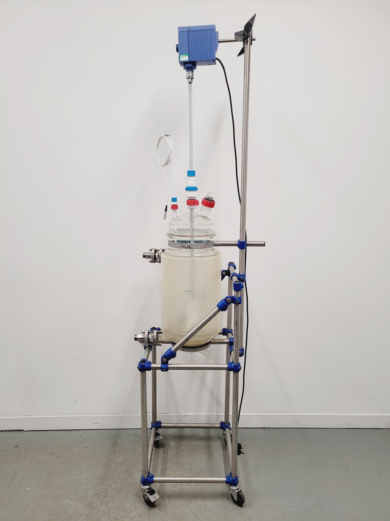 Image of Radleys 20 Litre Jacketed Reactor Vessel with IKA Stirrer, Accessories on Stand