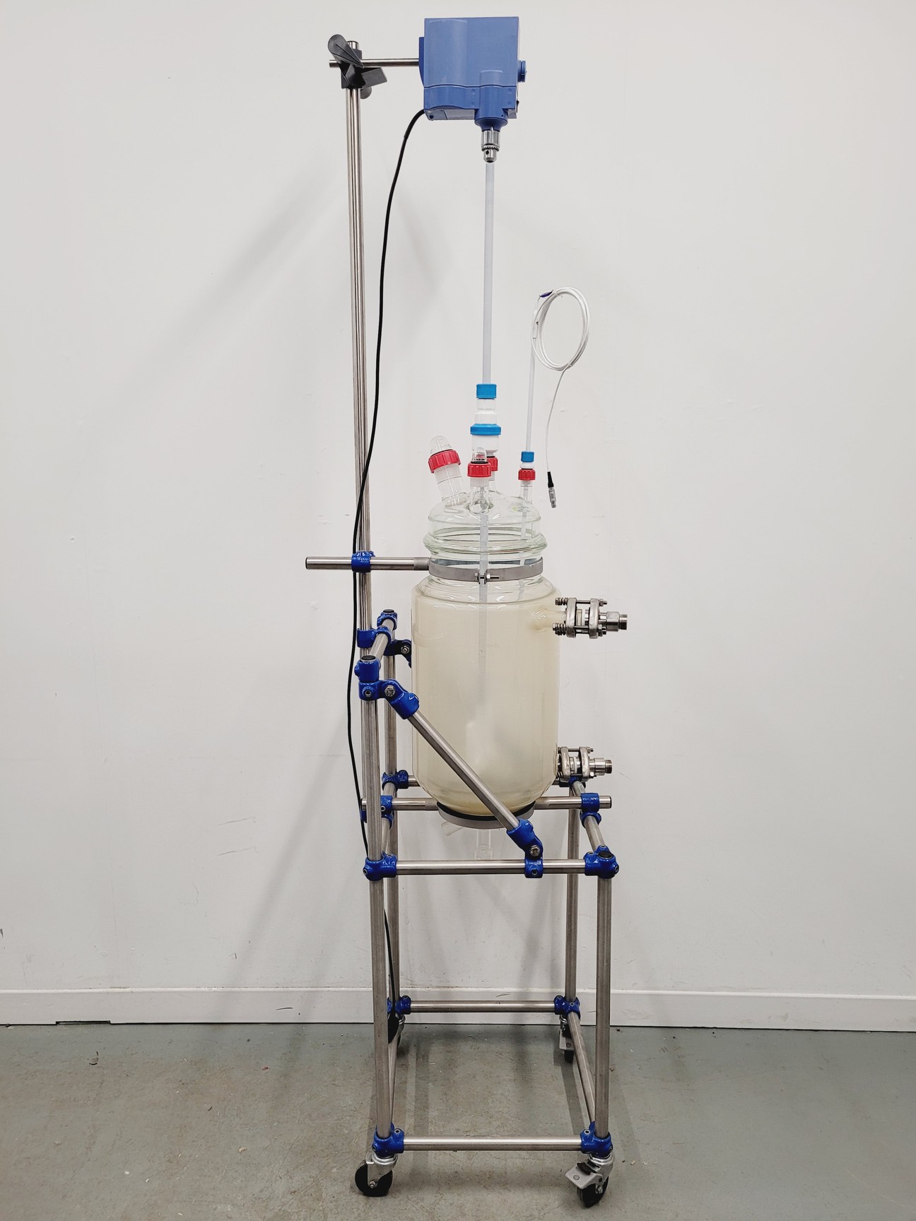 Image of Radleys 20 Litre Jacketed Reactor Vessel with IKA Stirrer, Accessories on Stand