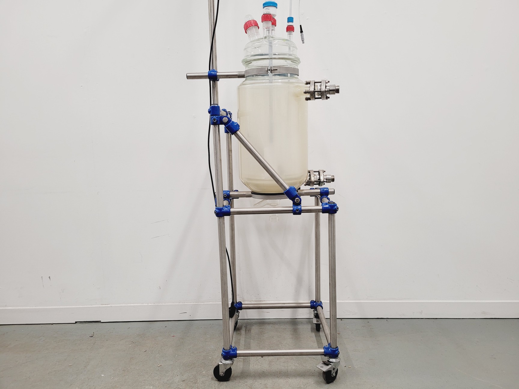 Image of Radleys 20 Litre Jacketed Reactor Vessel with IKA Stirrer, Accessories on Stand