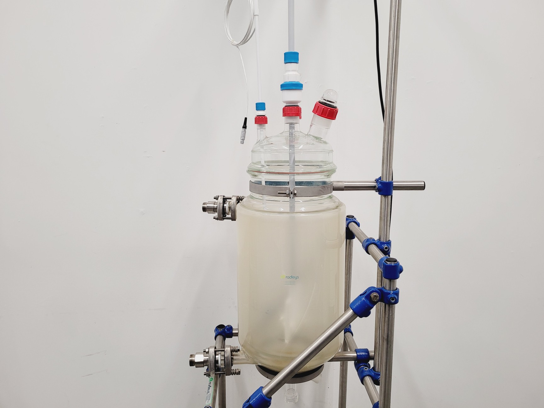 Image of Radleys 20 Litre Jacketed Reactor Vessel with IKA Stirrer, Accessories on Stand