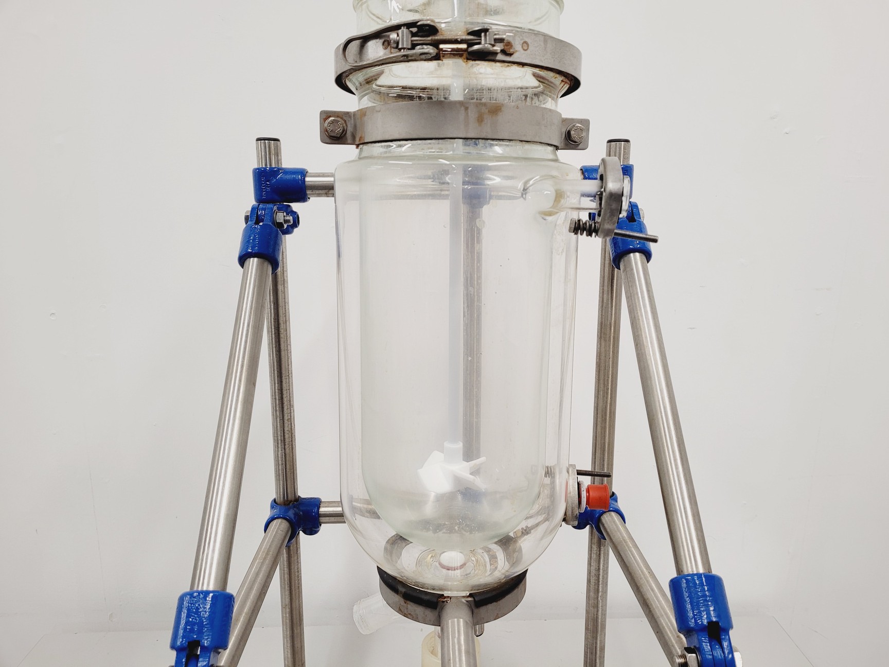 Image of Radleys 5 Litre Jacketed Reactor Vessel with IKA Stirrer, Accessories on Stand