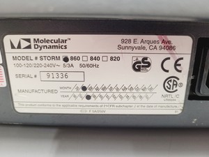 Thumbnail image of Molecular Dynamics Storm 860 Molecular Phosphor Imager Spares/Repair Lab