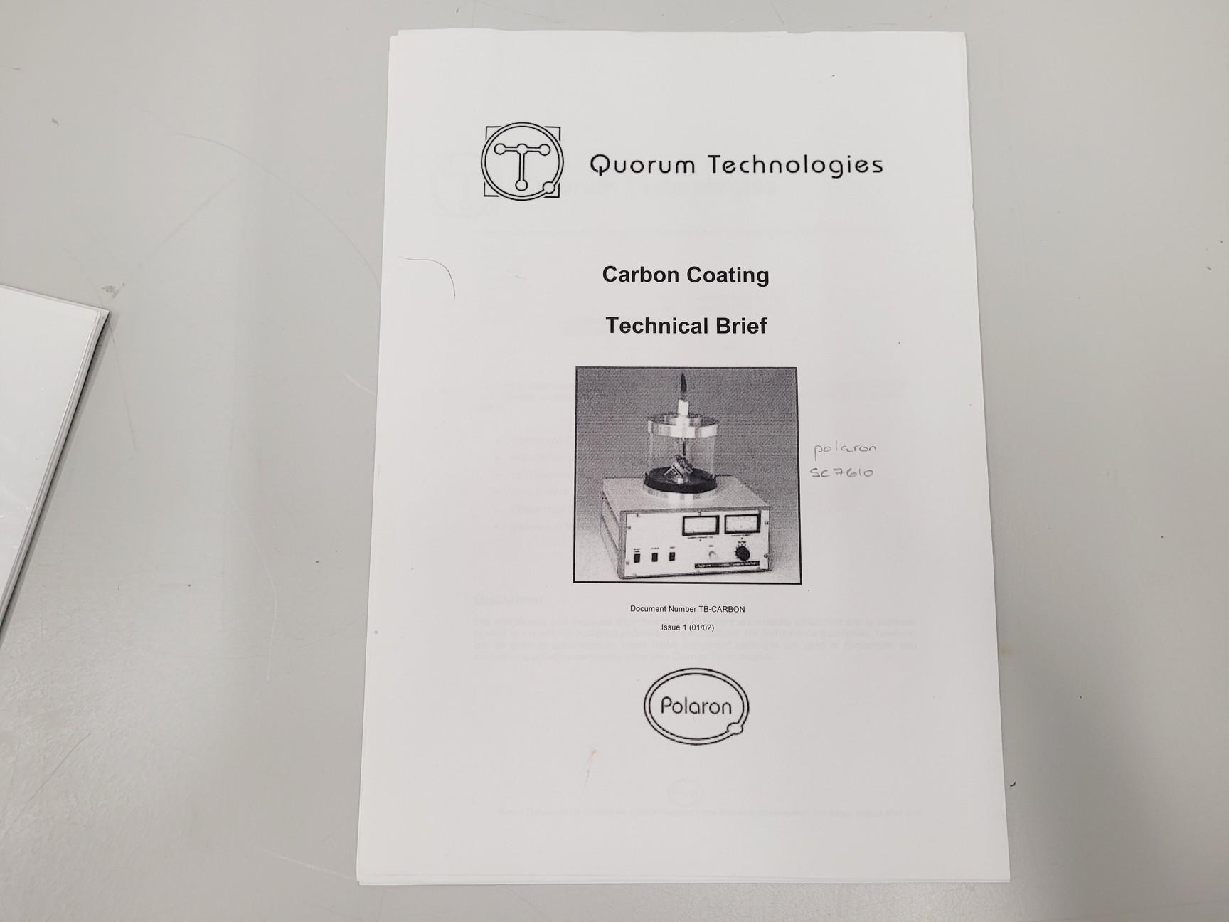 Image of Quoram Polaron SC7610 Sputter Coater Spares/Repair Lab