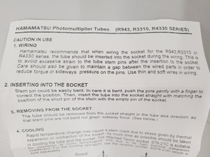 Thumbnail image of Hamamatsu Photomultiplier Tube Type R943-02 Lab