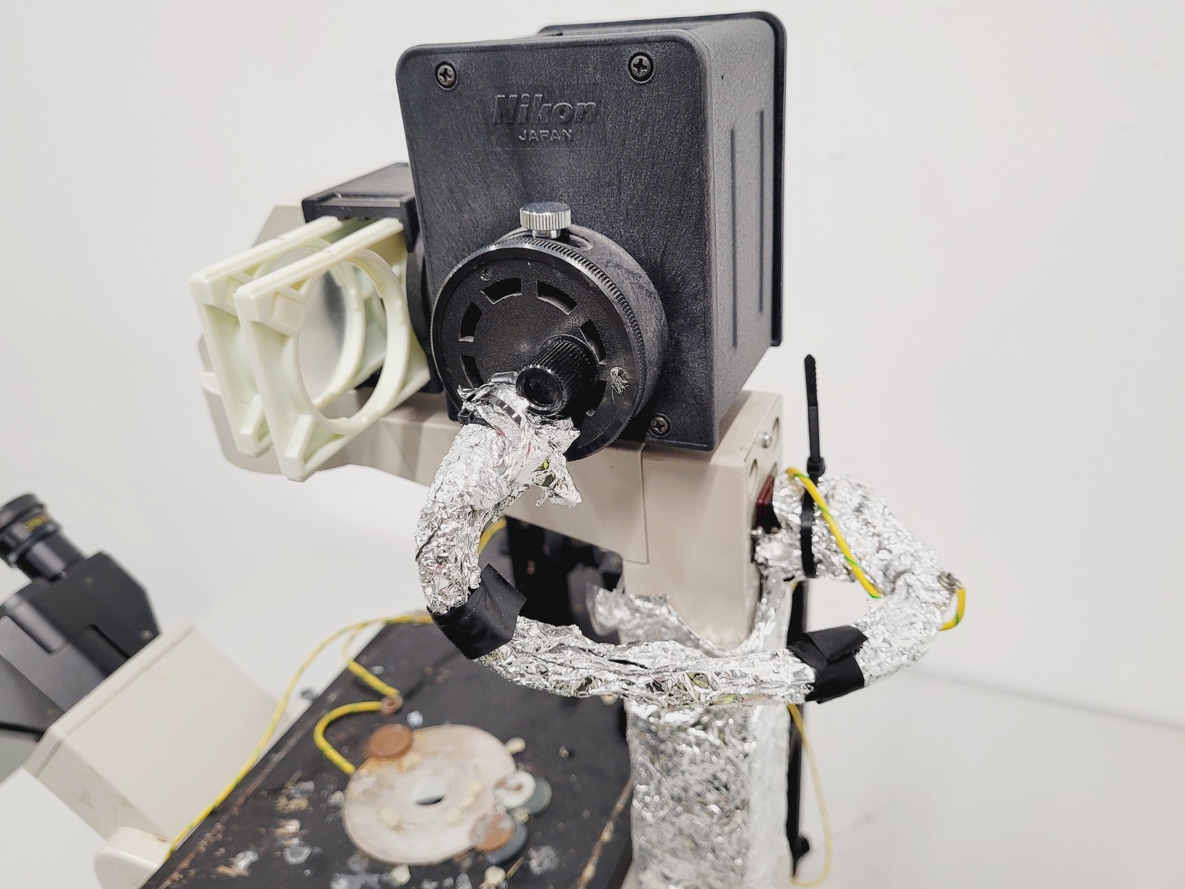 Image of Nikon Diaphot Microscope with Watec CCD Camera Spares/Repair Lab