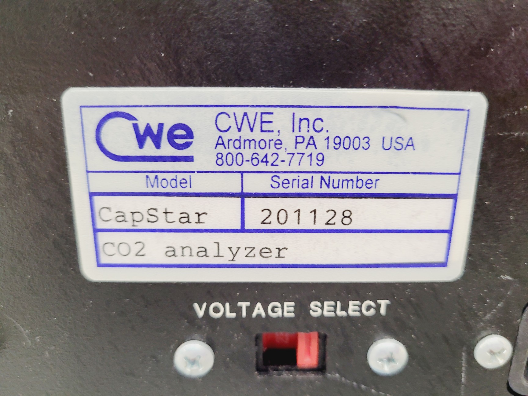 Image of CWE Capstar-100 CO2 Carbon Dioxide Analyser Lab