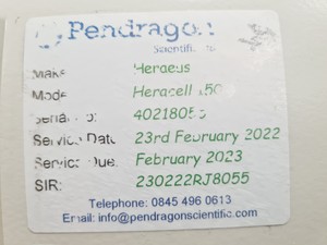 Thumbnail image of Heraeus Heracell 150 Co2 Incubator Spares/Repair - Broken CO2 Port Lab