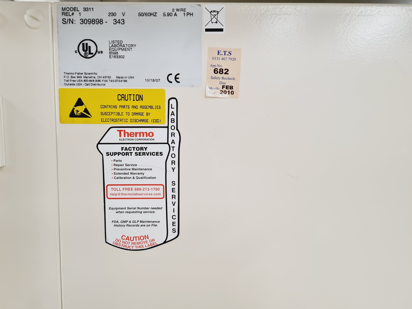 Image of Thermo Fisher Scientific Model 3311  Steri Cult Co2 Incubator & Trolley