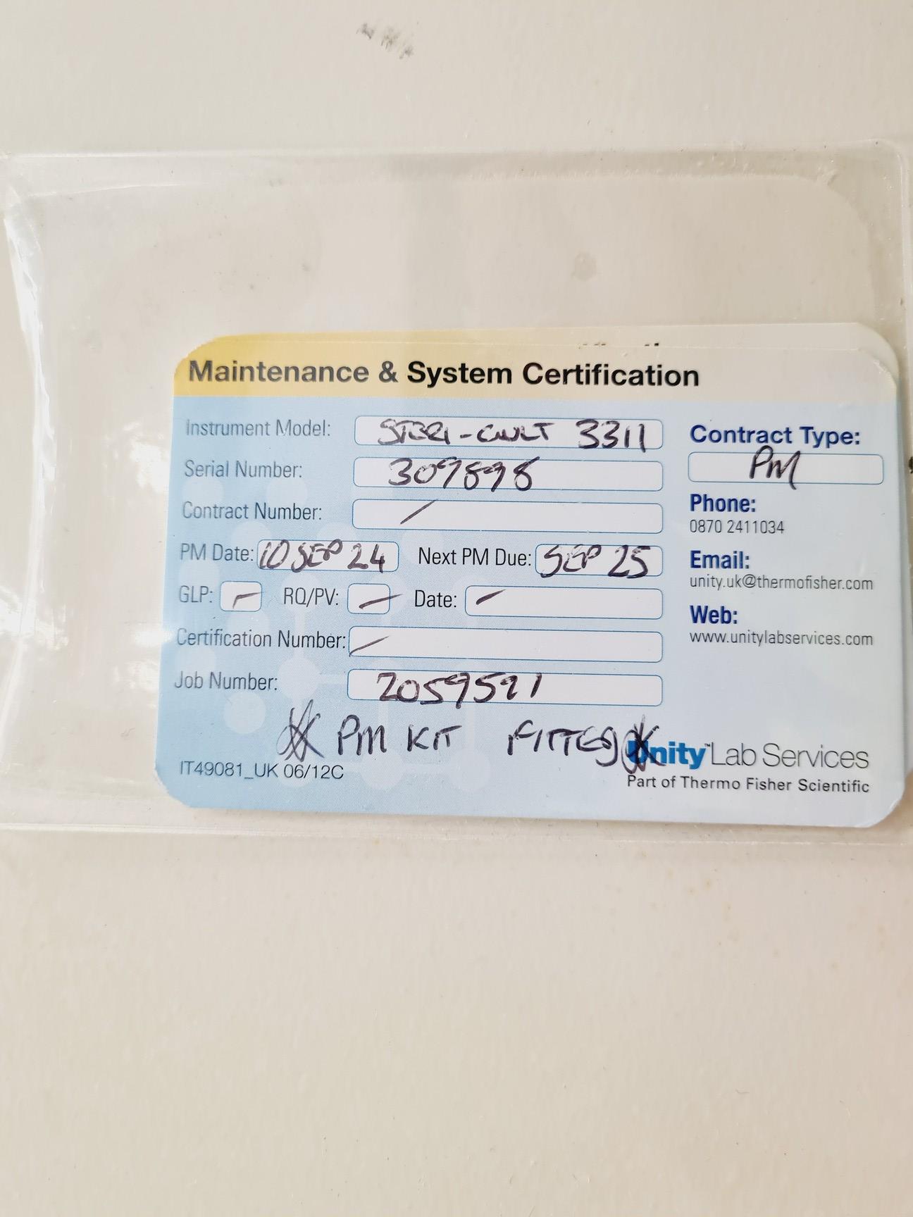 Image of Thermo Fisher Scientific Model 3311  Steri Cult Co2 Incubator & Trolley