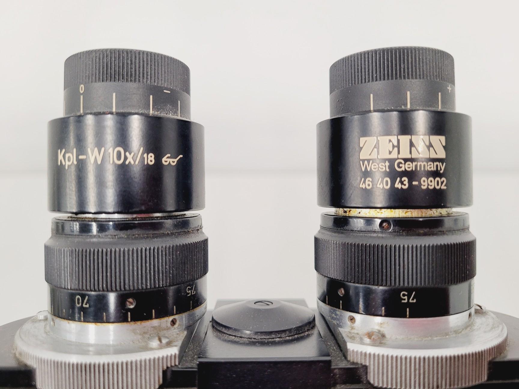 Image of Carl Zeiss Compound Microscope w/ 39 25 33 Transformer 5 x Objectives 10/25/40x