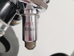 Thumbnail image of Carl Zeiss Compound Microscope w/ 39 25 33 Transformer 5 x Objectives 10/25/40x