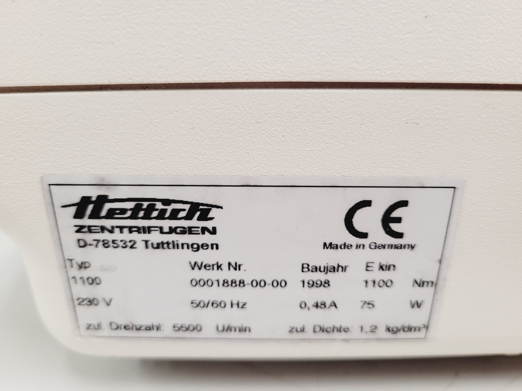 Image of  Hettich EBA 30 Bench Centrifuge With Hettich 113 + 8 x 25g Tube Rotor Lab