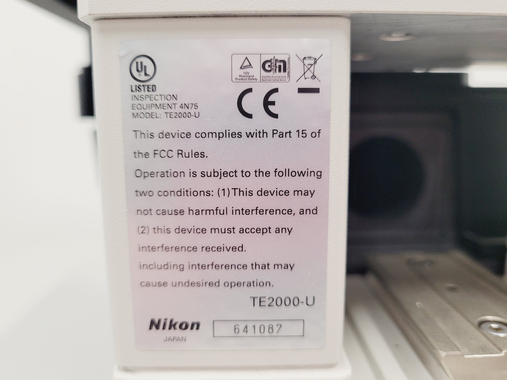 Image of Nikon Eclipse TE 2000-U Inverted Fluorescence Microscope - No Objectives