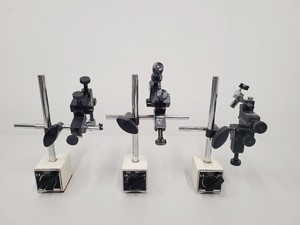 Image of Lot of 3 Narishige 3-axis Micromanipulators on Magnetic Stands M153, M152