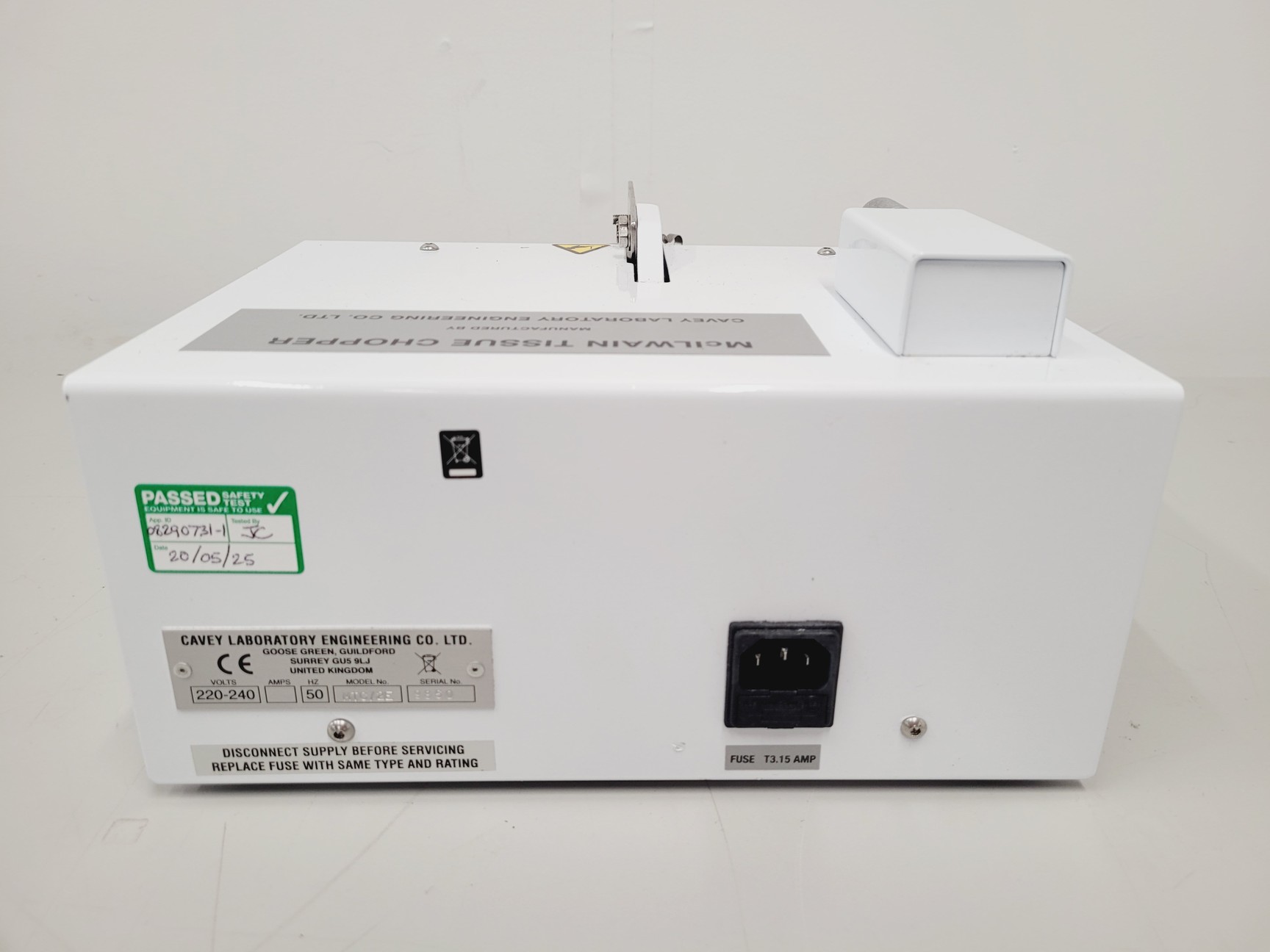 Image of Cavey Laboratory Engineering McIlwain Tissue Chopper Model MTC/2E No Blade 