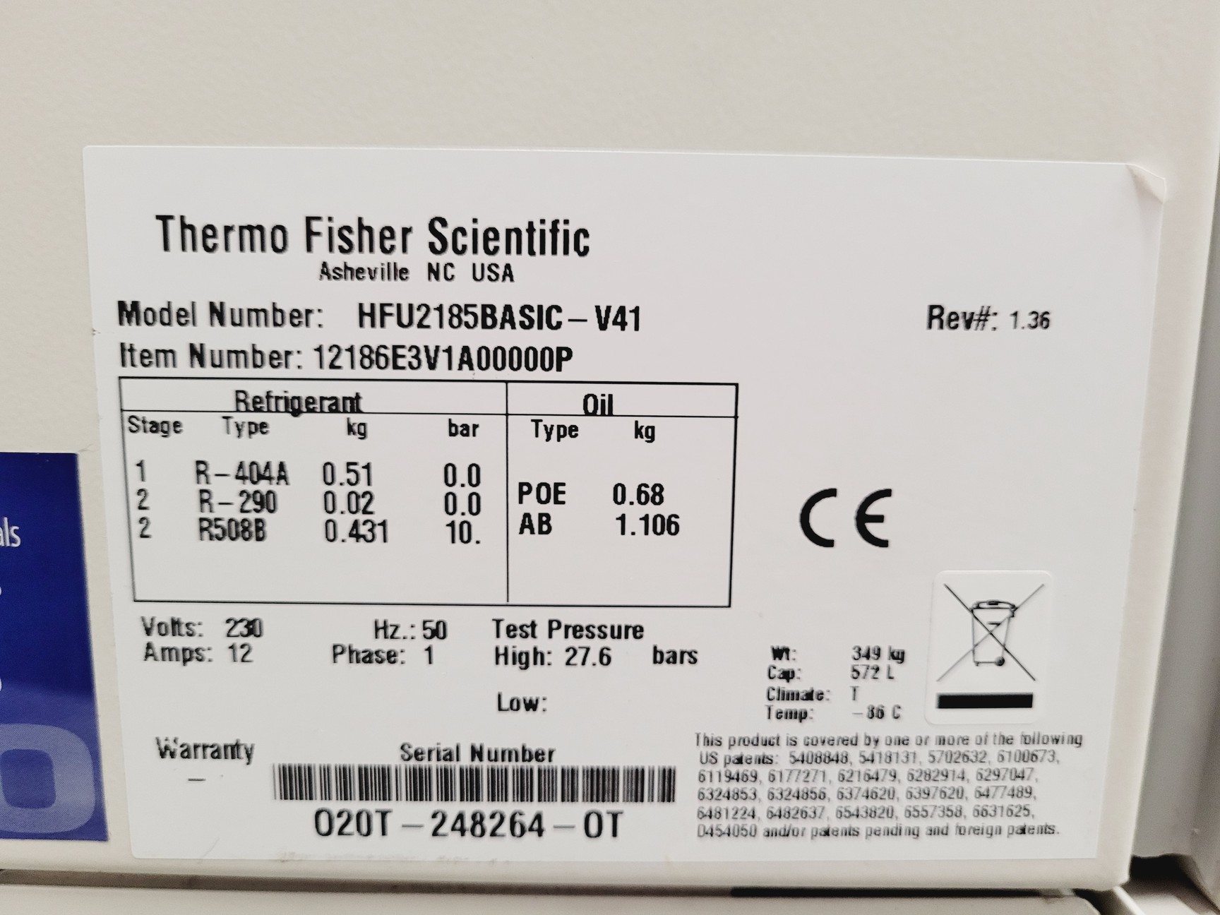 Image of Thermo Scientific HERAfreeze ULT Freezer HFU 2185 Basic-41 Lab