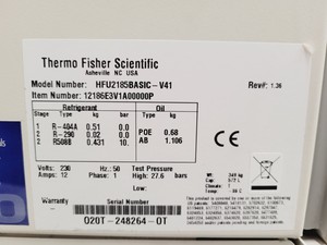 Thumbnail image of Thermo Scientific HERAfreeze ULT Freezer HFU 2185 Basic-41 Lab