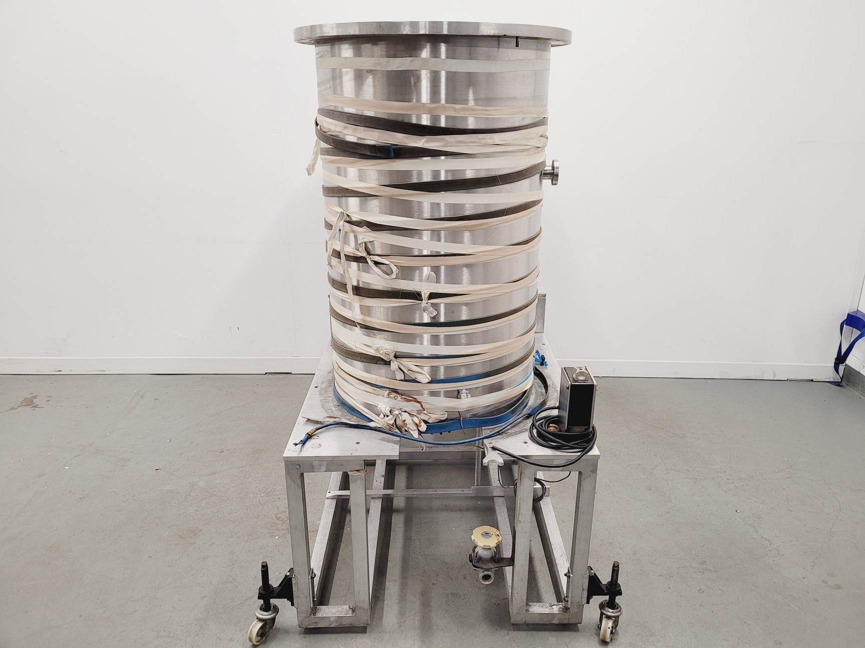 Image of TEM Vacuum Chamber Parts 60cm Diameter, 98cm Height on Aluminium Bench