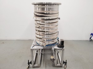 Thumbnail image of TEM Vacuum Chamber Parts 60cm Diameter, 98cm Height on Aluminium Bench