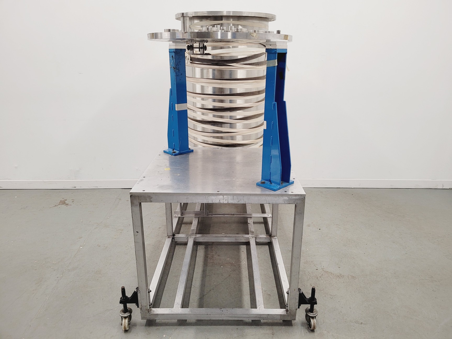 Image of TEM Vacuum Chamber Parts 60cm Diameter, 98cm Height on Aluminium Bench