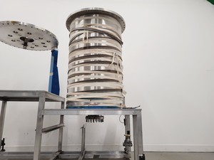 Thumbnail image of TEM Vacuum Chamber Parts 60cm Diameter, 98cm Height on Aluminium Bench