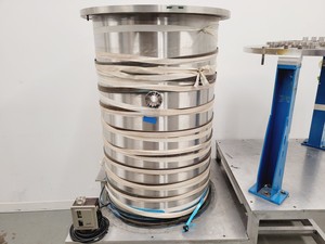 Thumbnail image of TEM Vacuum Chamber Parts 60cm Diameter, 98cm Height on Aluminium Bench