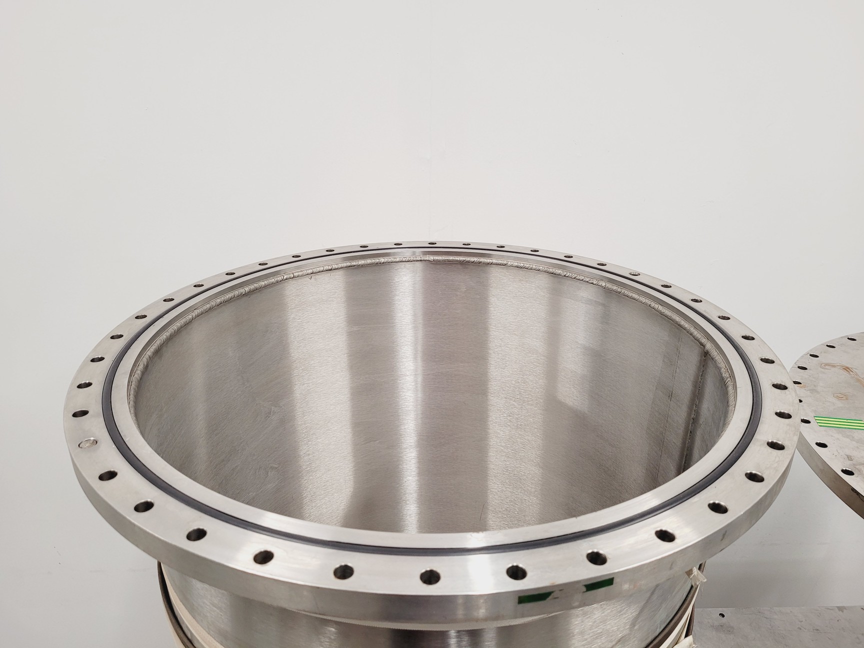 Image of TEM Vacuum Chamber Parts 60cm Diameter, 98cm Height on Aluminium Bench