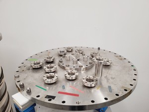 Thumbnail image of TEM Vacuum Chamber Parts 60cm Diameter, 98cm Height on Aluminium Bench