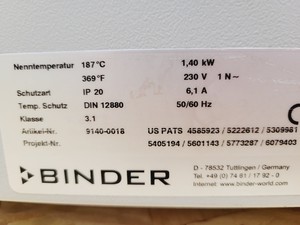 Thumbnail image of Binder CB150 Laboratory CO2 Incubator - Faulty CO2 Sensor - Spares/Repair Lab