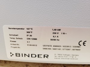 Thumbnail image of Binder CB150 Laboratory CO2 Incubator -Faulty CO2 Sensor -Spares/Repair Lab