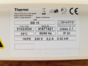 Thumbnail image of Thermo Scientific BB 15 C02 Incubator Lab