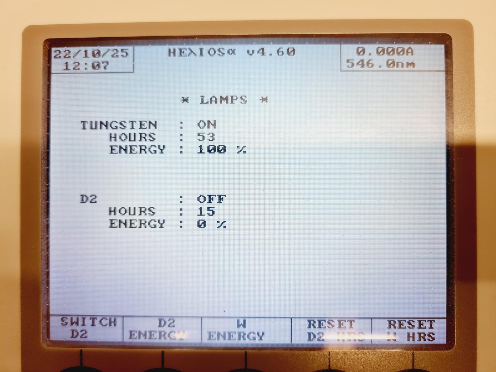 Image of Thermo Helios Alpha UV/VIS Spectrophotometer Lab