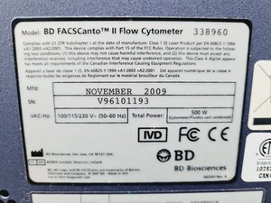 Thumbnail image of BD FACSCanto II Flow Cytometer with Fluidics Cart, PC, Software & Accessories 