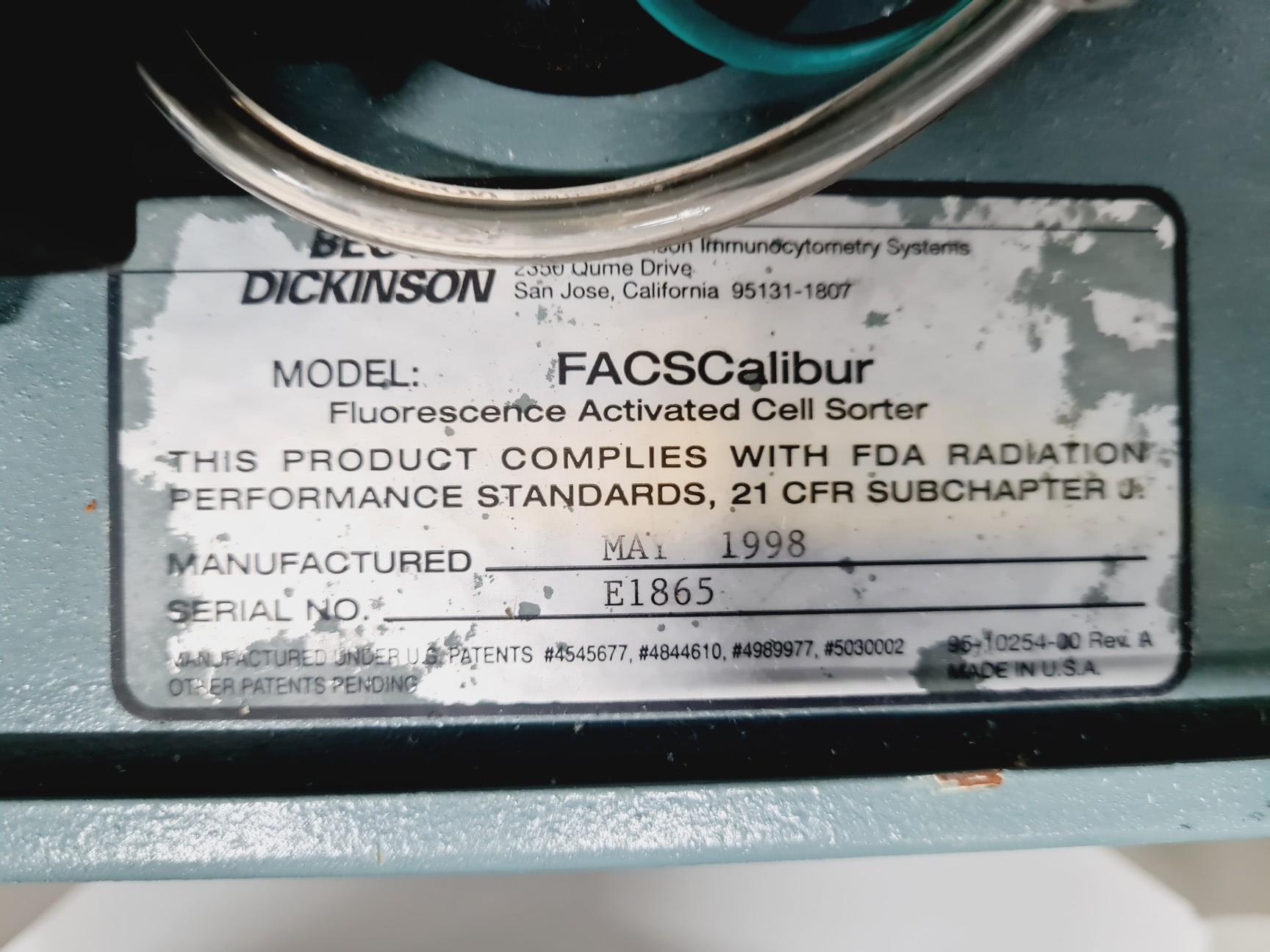Image of Beckton Dickson BD FACSCalibur Flow Cytometer - Spares/Repair Lab