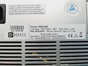 Thumbnail image of Dionex UltiMate 3000 HPLC System VWD, Pump, Autosampler, Column Compartment Lab