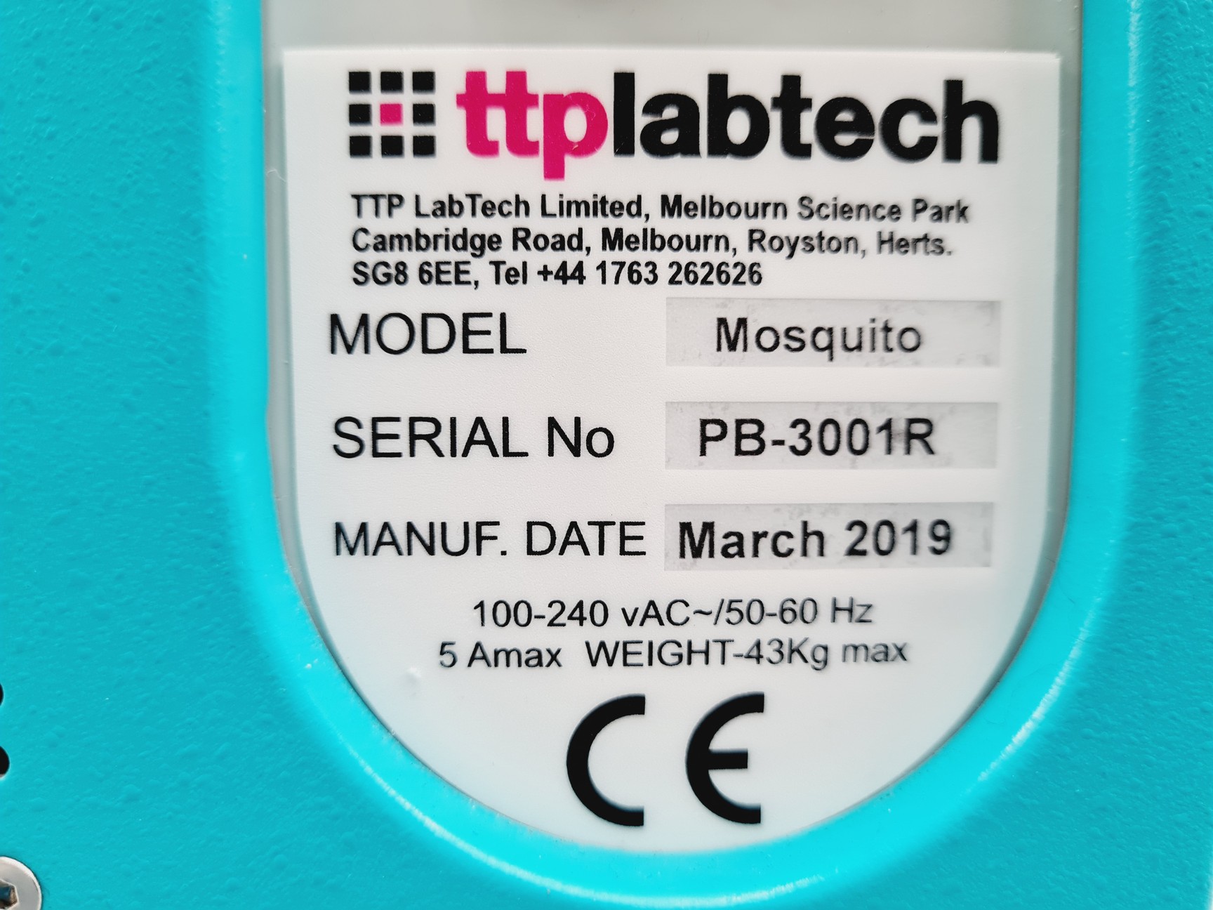 Image of TTPLabtech Mosquito HTS LV Liquid Handling System Lab
