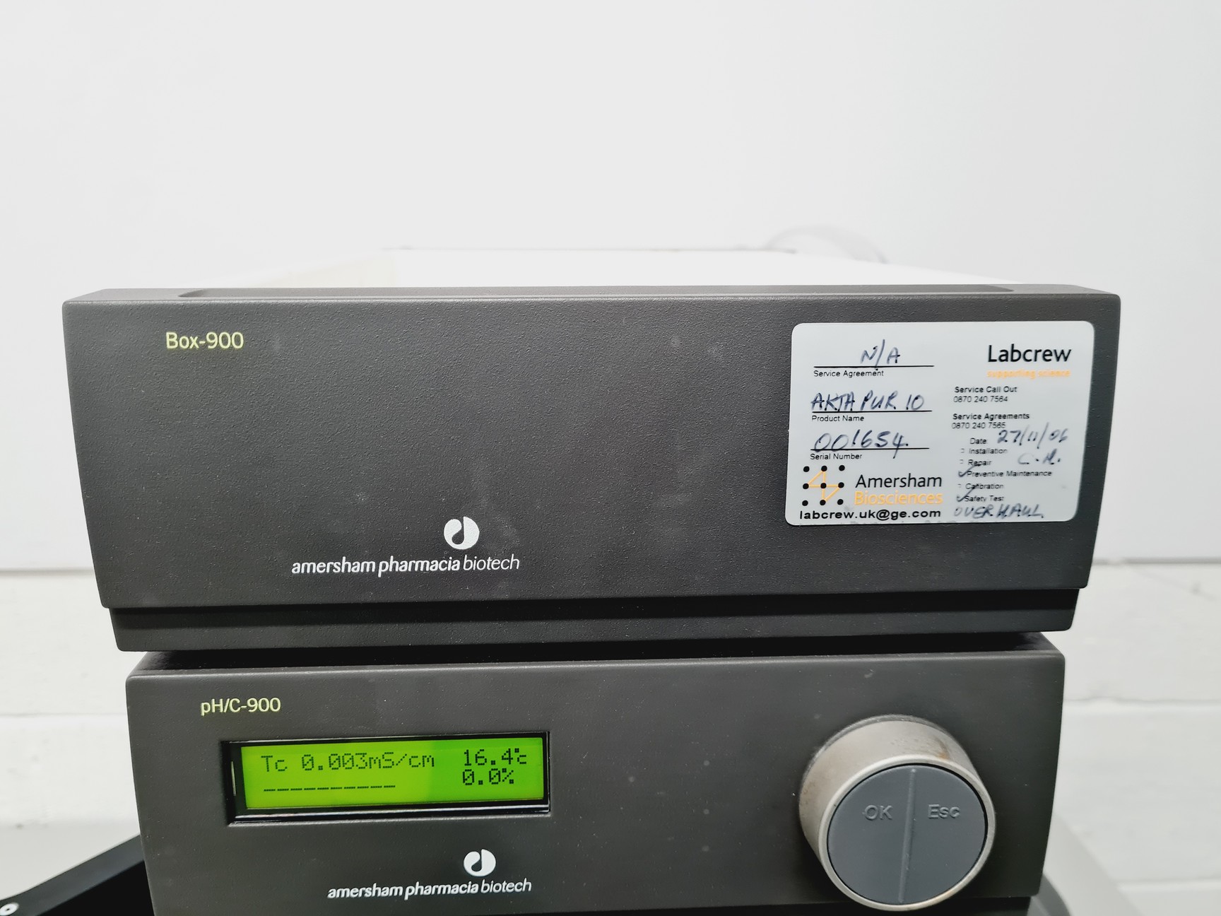 Image of AKTA Purifier pH/C-900, UV-900, P-90, Box-900, Frac-900 HPLC System Lab
