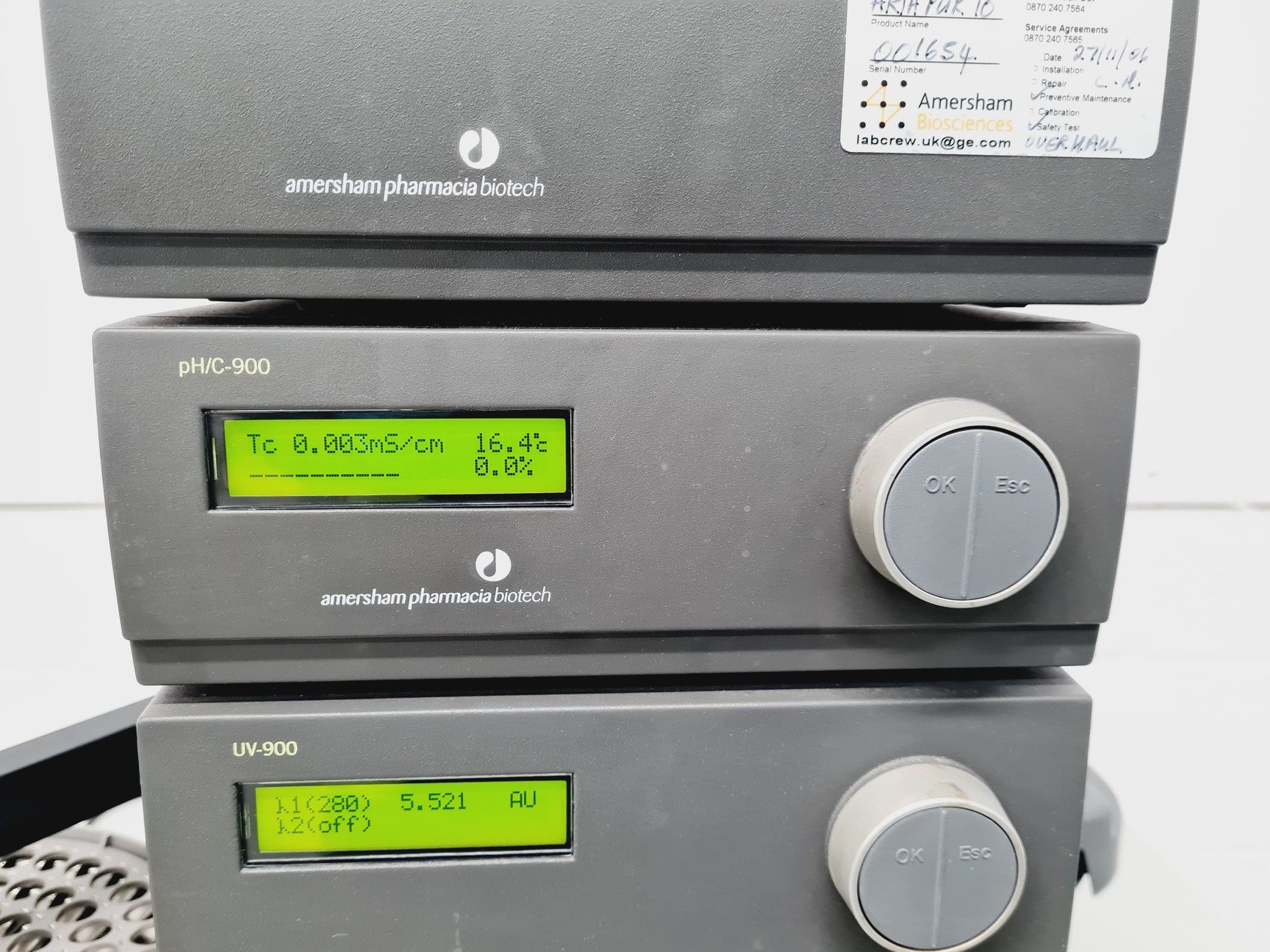 Image of AKTA Purifier pH/C-900, UV-900, P-90, Box-900, Frac-900 HPLC System Lab
