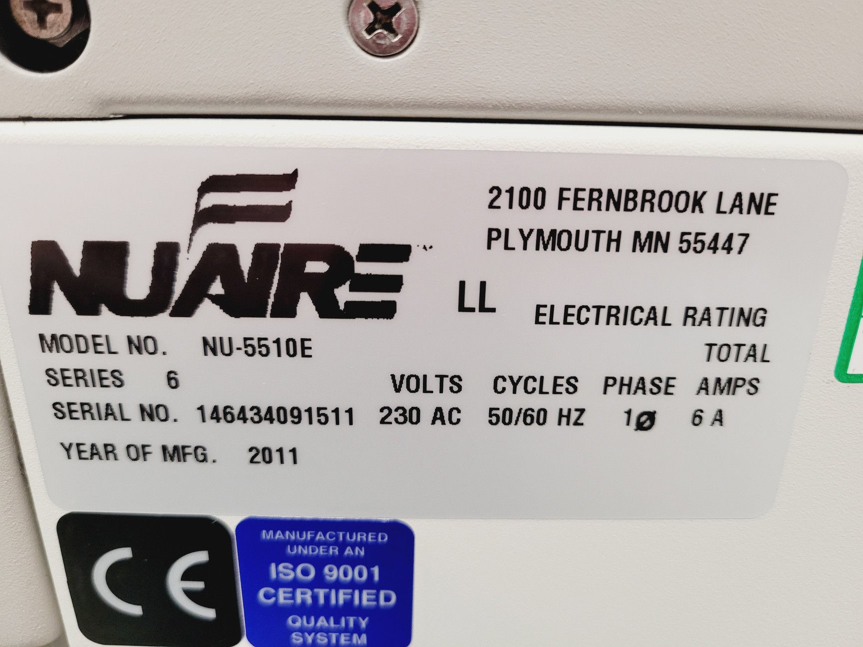 Image of Nuaire NU-5510E CO2 Series 6 Incubator - Faulty CO2 Sensor Spares/Repair Lab