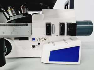 Thumbnail image of Zeiss Axio Vert A1 Microscope w/ 5 x Objectives 5x/10x/20x/50x/100x & Software