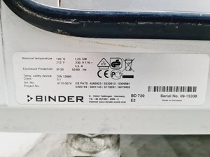 Thumbnail image of Binder Incubator BD 720 E2 Lab