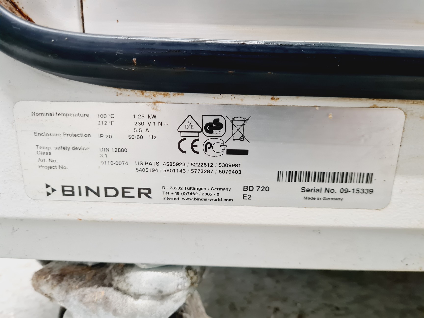 Image of Binder BD 720 E2 Lab Incubator 