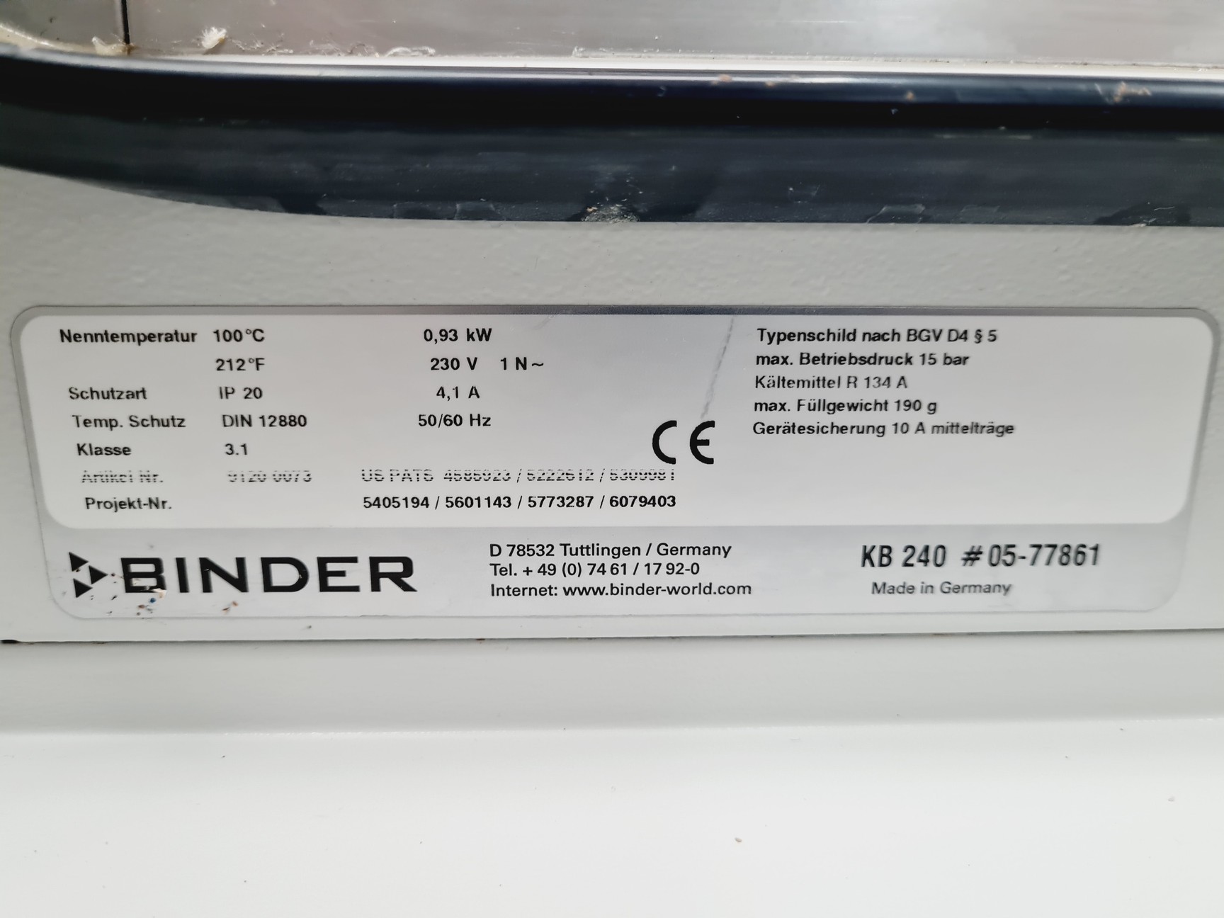 Image of Binder KB 240 Incubator Lab