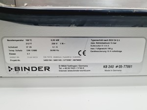 Thumbnail image of Binder KB 240 Incubator Lab
