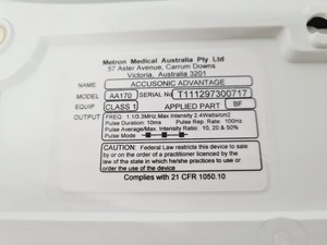 Thumbnail image of Metron Accusonic Advantage with 1 MHz & 3 MHz Ultrasound Probes