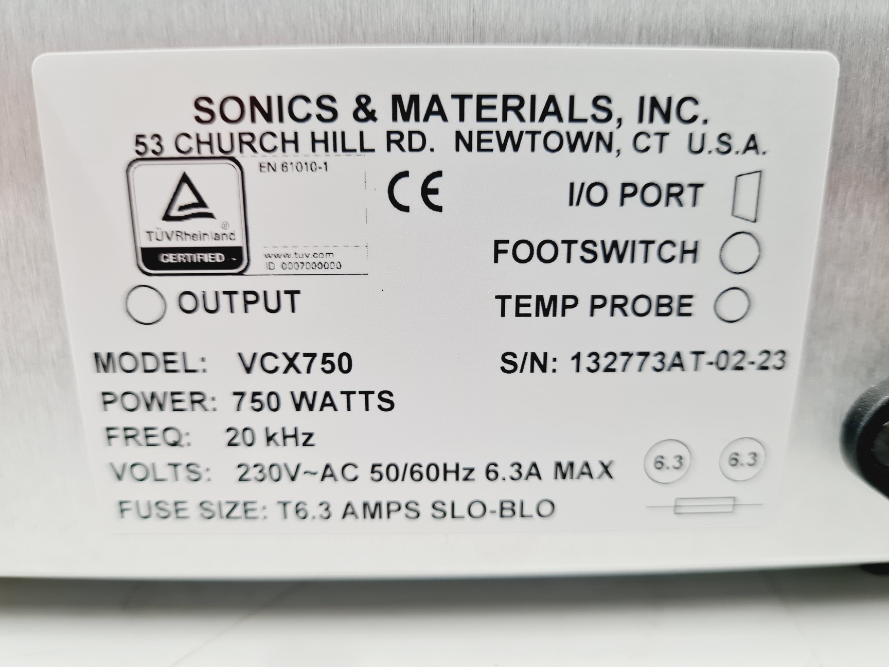 Image of Sonics Vibra Cell Model VCX 750 With Model CV334 Ultrasonic Processor
