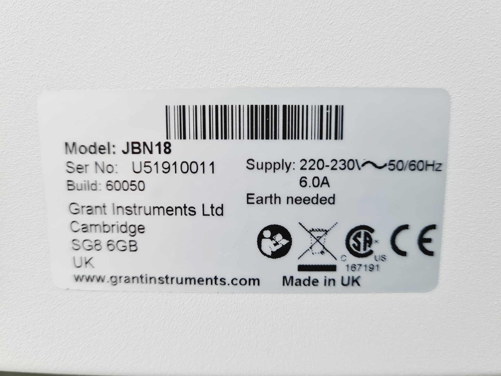 Image of Grant JBN 18 Water Bath 18 Litres Lab